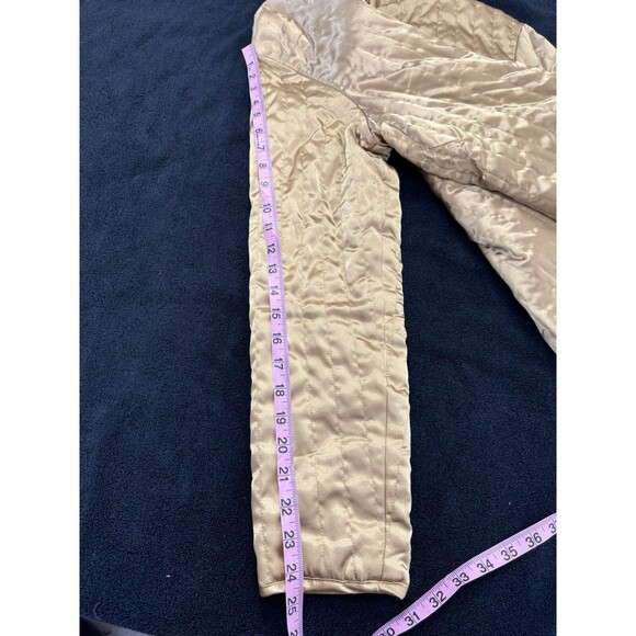 Jaclyn Smith Satin Quilted Coat Jacket Golden Yellow Animal Print Lining size L - Picture 10 of 10
